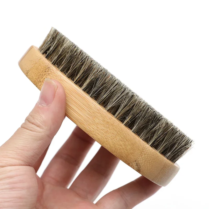 Wooden Beard Brush for Men Custom Private Label Natural Boar Bristle Shaving Brush Cepillo Para Cabello Barba Accesorios Hombre