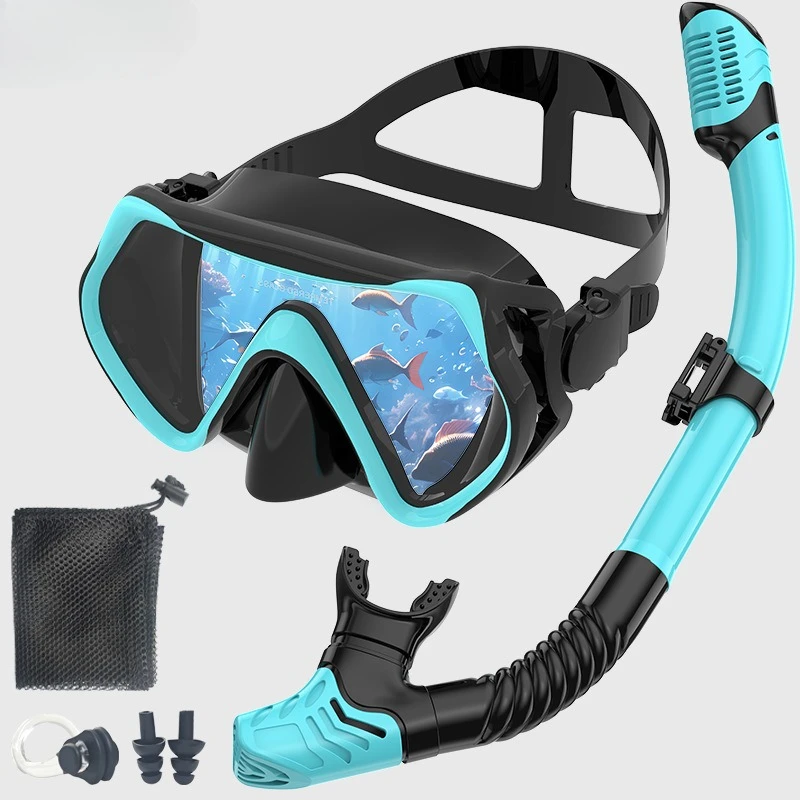 

Diving Mask & Snorkel Set - Full Face Anti-Fog Snorkeling Mask with Goggles & Breathing Tube | Complete Floating & Underwater