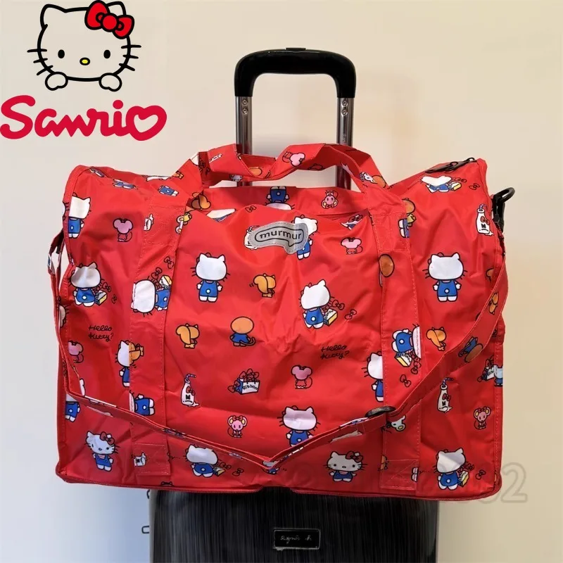 Sanrio Hello Kitty New Portable Travel Handbag Luxury Brand Fashion Women's Travel Handbag Cartoon Travel Bag Large Capacity