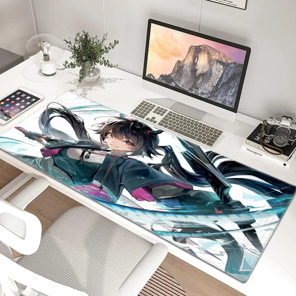 XXL Mouse Pad Gaming Arknights Endfield Chen Qianyu Anime Girl HD Printing Mousepad Large Pretty Game Desk Mat PC accessories