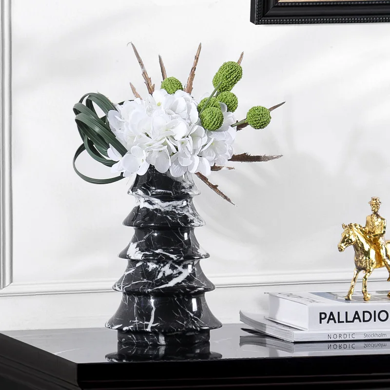 

Christmas Tree Shape Marble Vase for Living Room Entryway Bookshelf Mantel Table Centerpieces Decorative Xmas Decoration 2024