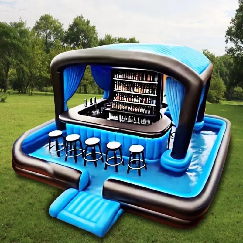 Custom Inflatable Floating Pool Bar Inflatable Bar Tent Inflatable Pool Bar with Party Seats