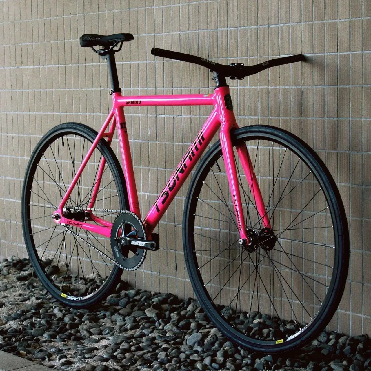 За исключением тормоза 52/55/58 см TSUNAMI SNM100 Fixie, полный велосипед, рама из алюминиевого сплава, гоночное колесо, односкоростной велосипед с фиксированной передачей
