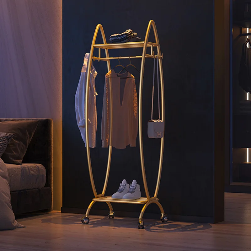 Eingang Metall Kleidung Rack Faltbare Flur Gold Bad Kleiderbügel Wohnzimmer Multifunktionale Perchero Möbel Hause