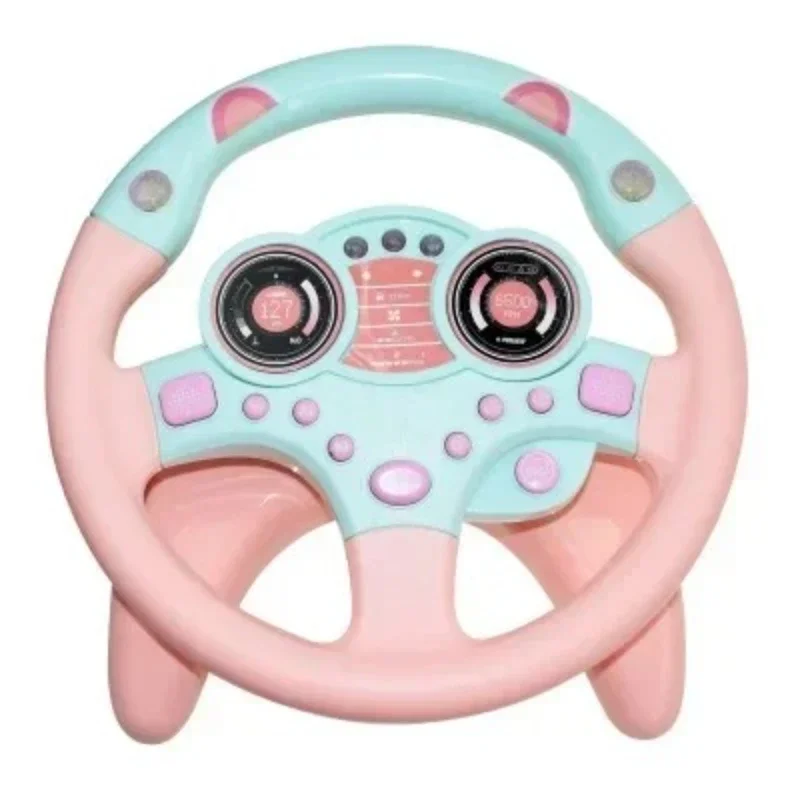Light-Up Musical Toy Steering Wheel with Realistic Sounds & Buttons for Toddlers, Promotes Cognitive Skills & Soothing Play