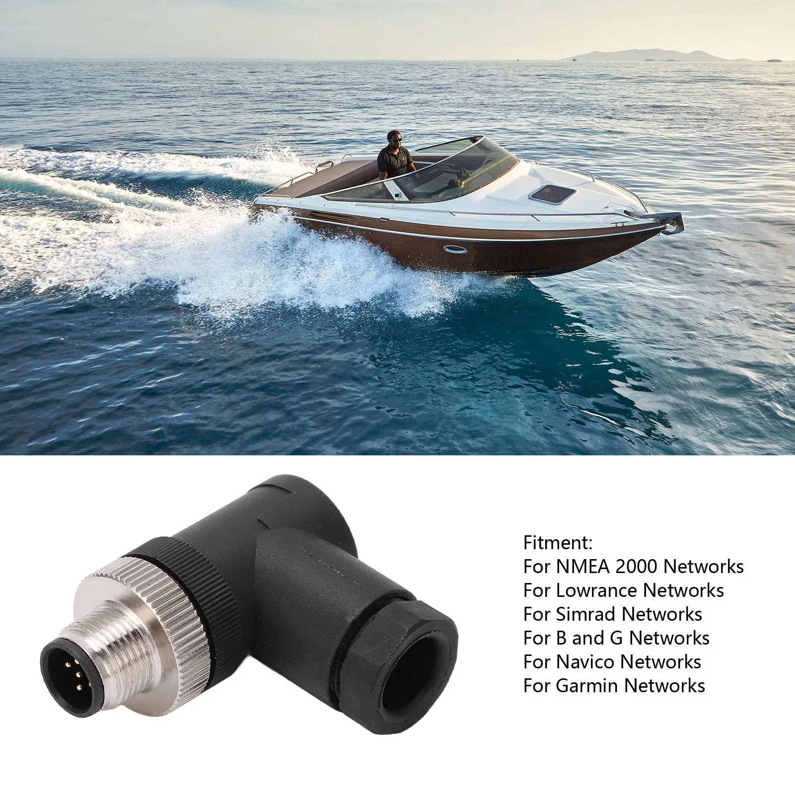 Field Installable Connector for NMEA 2000 Male Field Installable Connector 5Pin  Thread IP67 Waterproof for Lowrance Networks