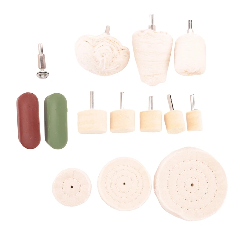 14Pcs Polishing Accessories, Cordless Screwdriver, Drill Bit, Polishing Disc Set, Wheel Polishing Cone, Polishing Pad