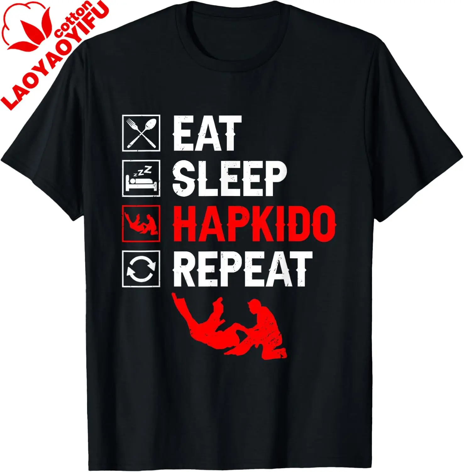 Hapkido Lover Mixed Martial Arts Korean Martial Artist T-Shirt Men's and Women's 100% Cotton Short-Sleeved Shirt  Funny Shirt