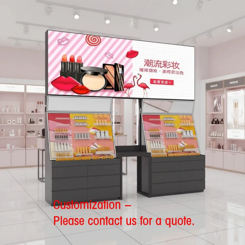 

Современный стеллаж для лаков для ногтей, модная витрина для косметики, стойка для демонстрации средств по уходу за кожей и косметики.