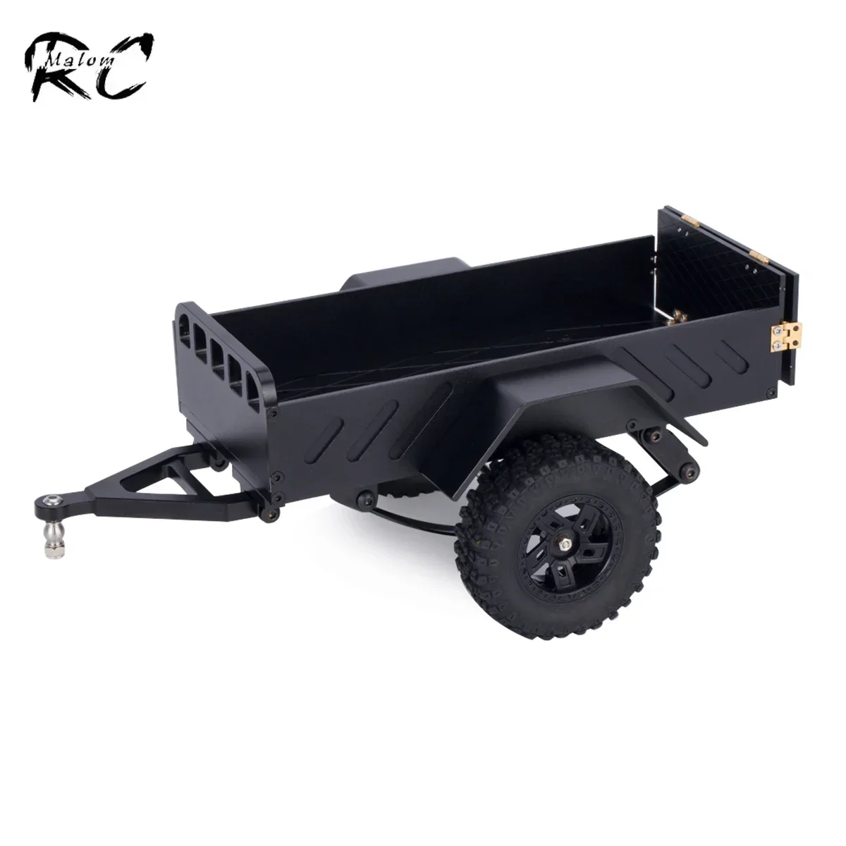 

Aluminum Utility Flatbed Trailer with Hitch for Small RC Crawler Car 1/18 1/24 TRX4M SCX24 Bronco Defender Upgrade Parts