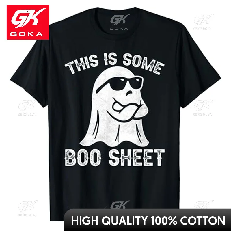 Funny Halloween Boo Ghost Costume This Is Some Boo Sheet T-Shirt Horror Style Sayings Graphic Tee Novelty Gifts Short Sleeve Top