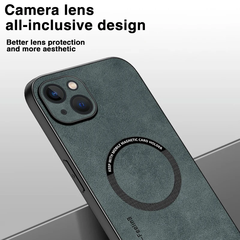 Tipo magnético de pele de carneiro para iPhone, 13, 6.1 ", à prova de choque, macio, TPU, 13pro, 13promax, tampa traseira do telefone, homens, mulheres