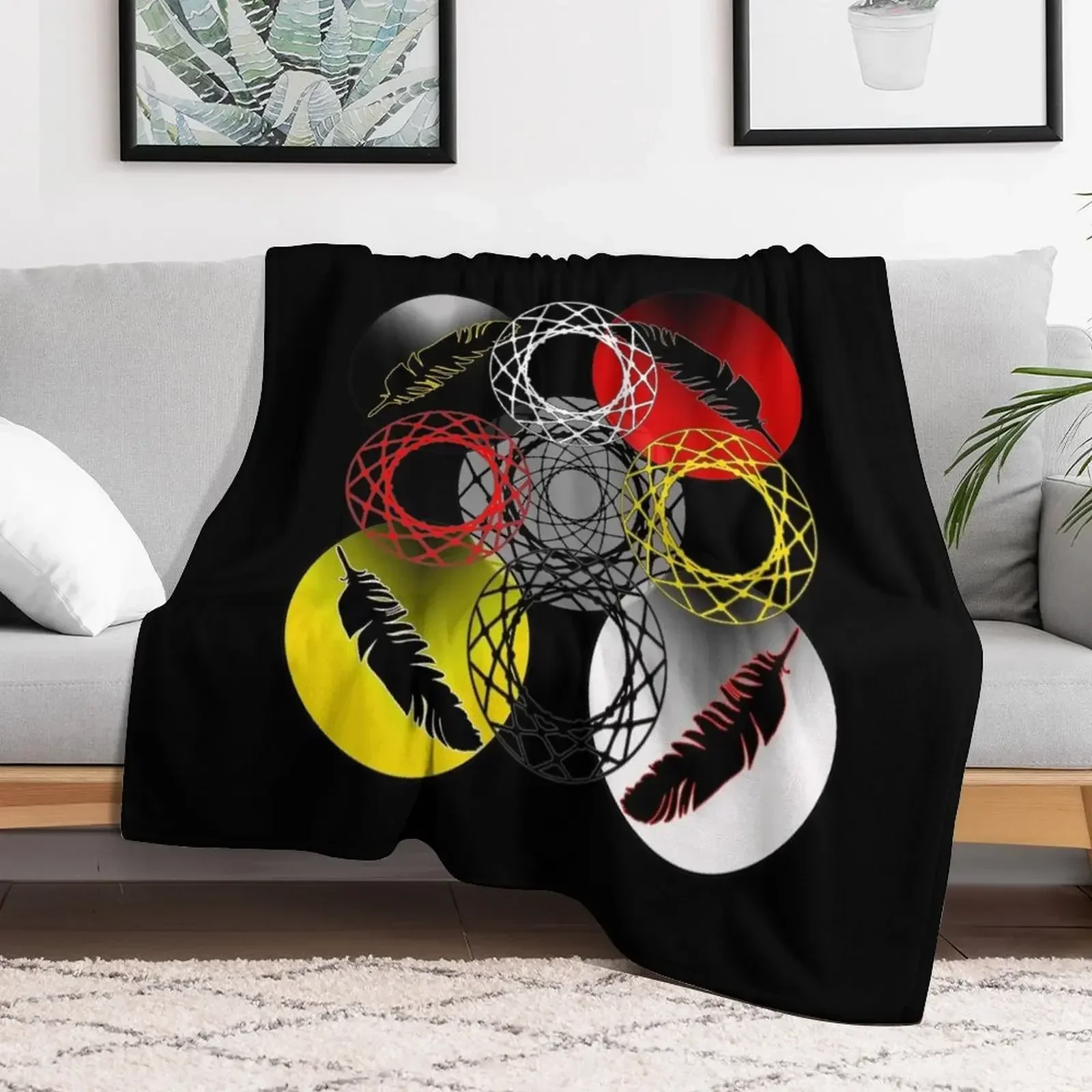 

Medicine Wheel Throw Blanket blankets ands Kid'S Blankets For Sofas Blankets