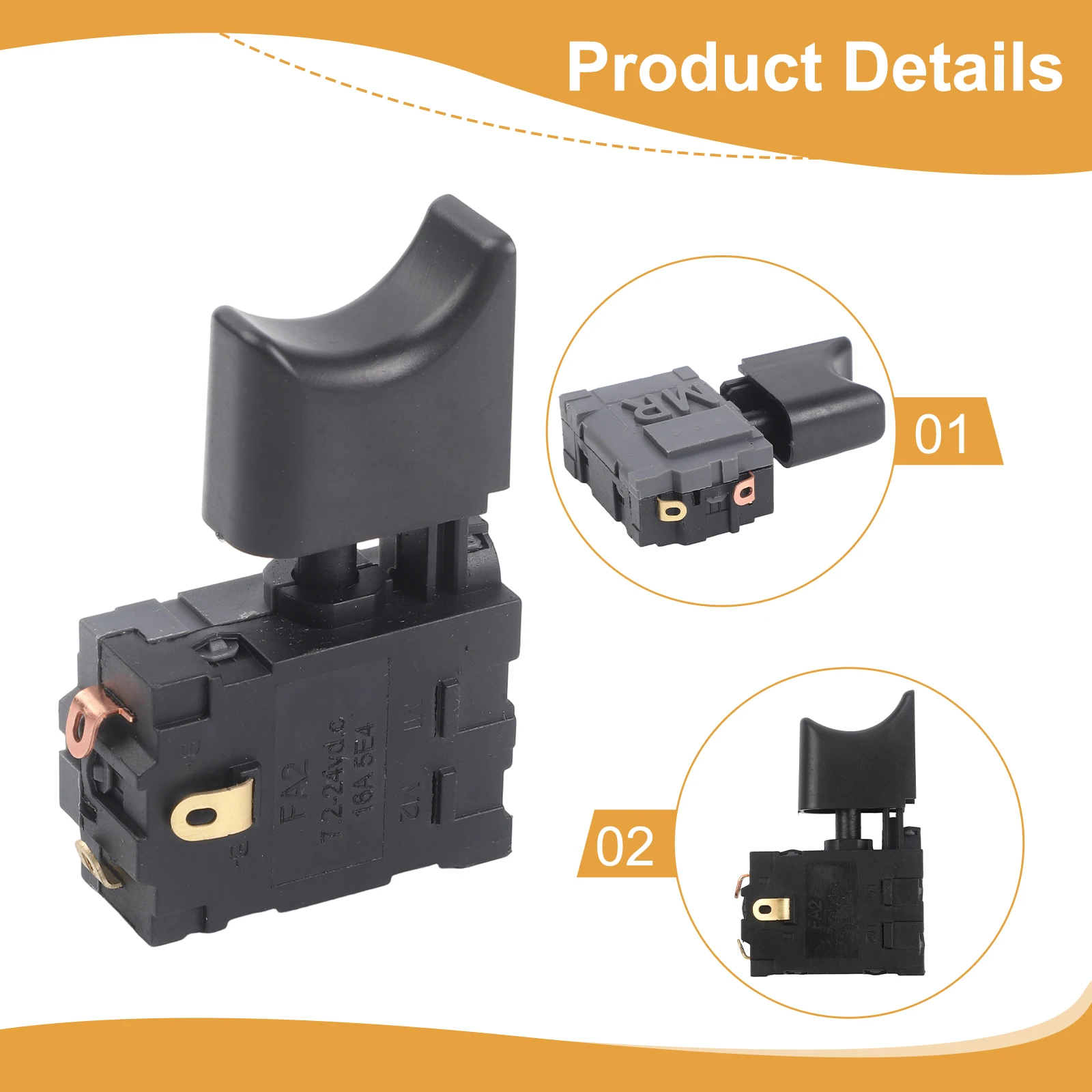 16A 5E4 Switch For Lithium Battery Switch Speed Control Electric Blower Trigger Switch Power Tool Parts