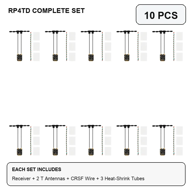 10 stuks RadioMaster RP4TD True Diversity ELRS Ontvanger FCC 2.4GHz Dual TCXO CRSF UART voor FPV Drone Radiosysteem groothandel