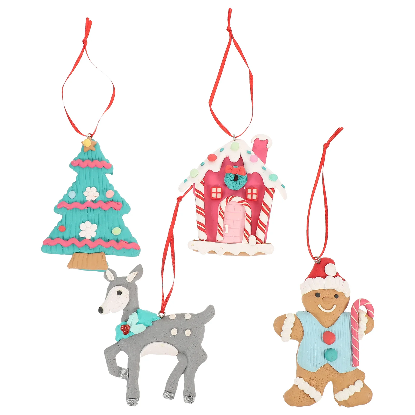 

4Pcs Christmas Tree Hanging Ornaments Cute Xmas Decoration Party Supplies Xmas Tree Decor Festive Holiday Decorations