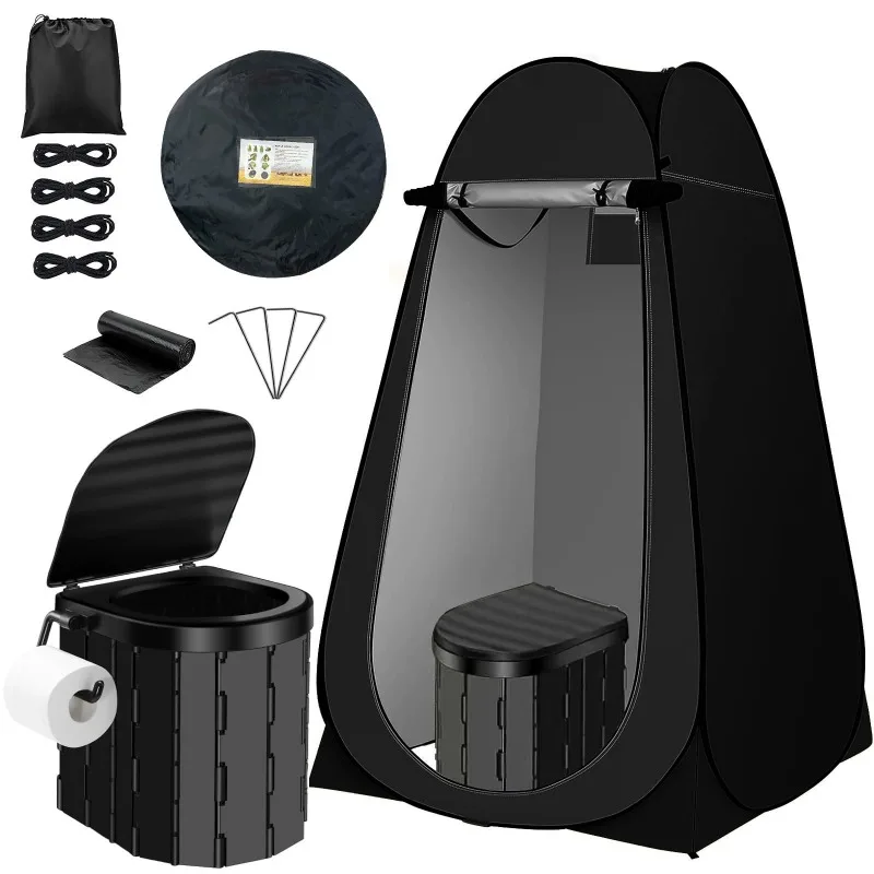 Outdoor toilet removable car toilet camping long-distance high-speed self-driving emergency folding tent