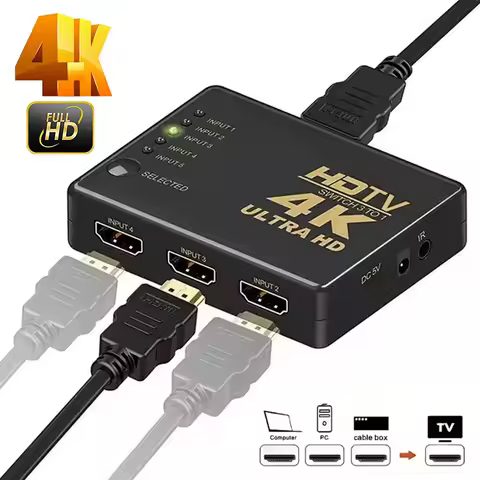 HDMI-compatible Switch 4K Switcher 3 in 1 out HD 1080P Video Cable Splitter 1x3 Hub Adapter Converter for PS4/3 TV Box HDTV PC