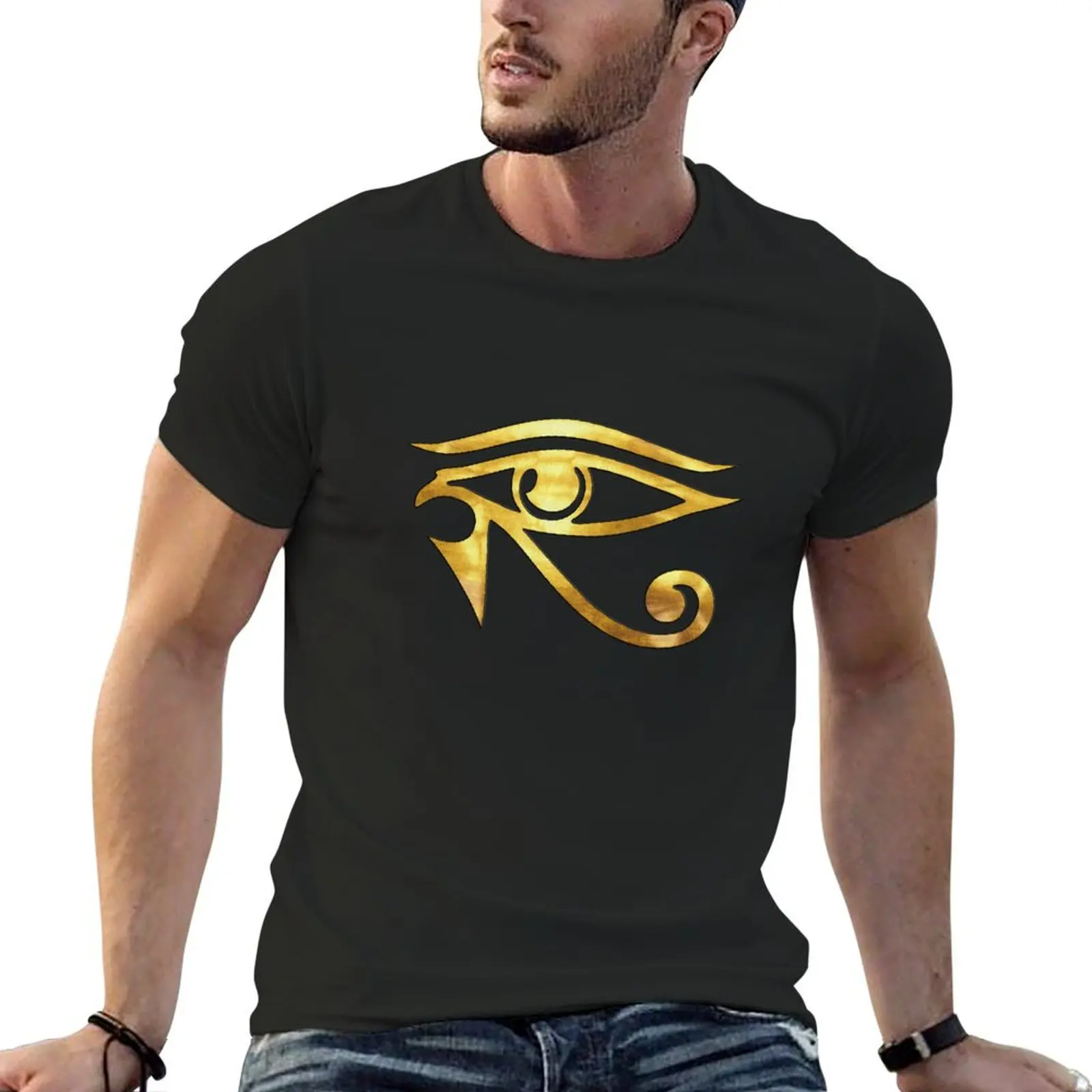 Eye of horus gold b T-Shirt Aesthetic clothing sublime oversized t shirt funny t shirts men