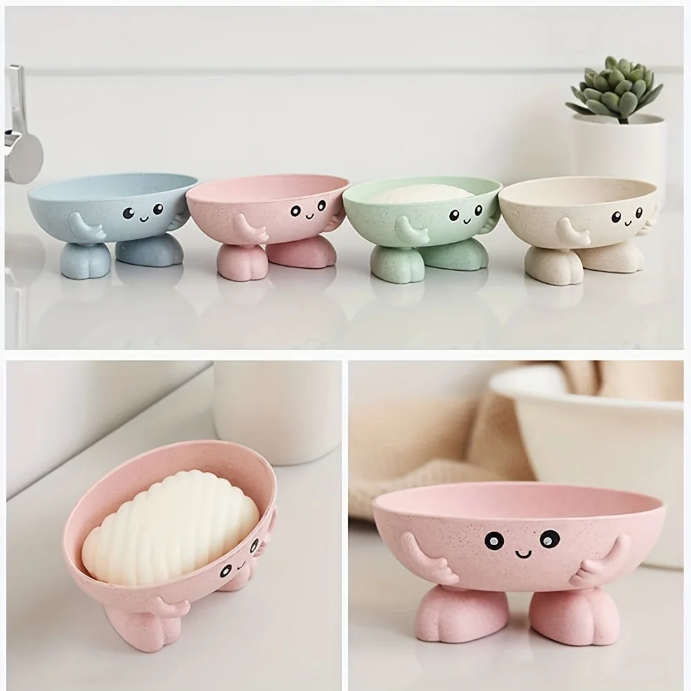 Soap Holder Cute Soap Dish for Kids Children Creative Lovely Bar Soap Tray Counter for Shower Bathroom Kitchen Countertop