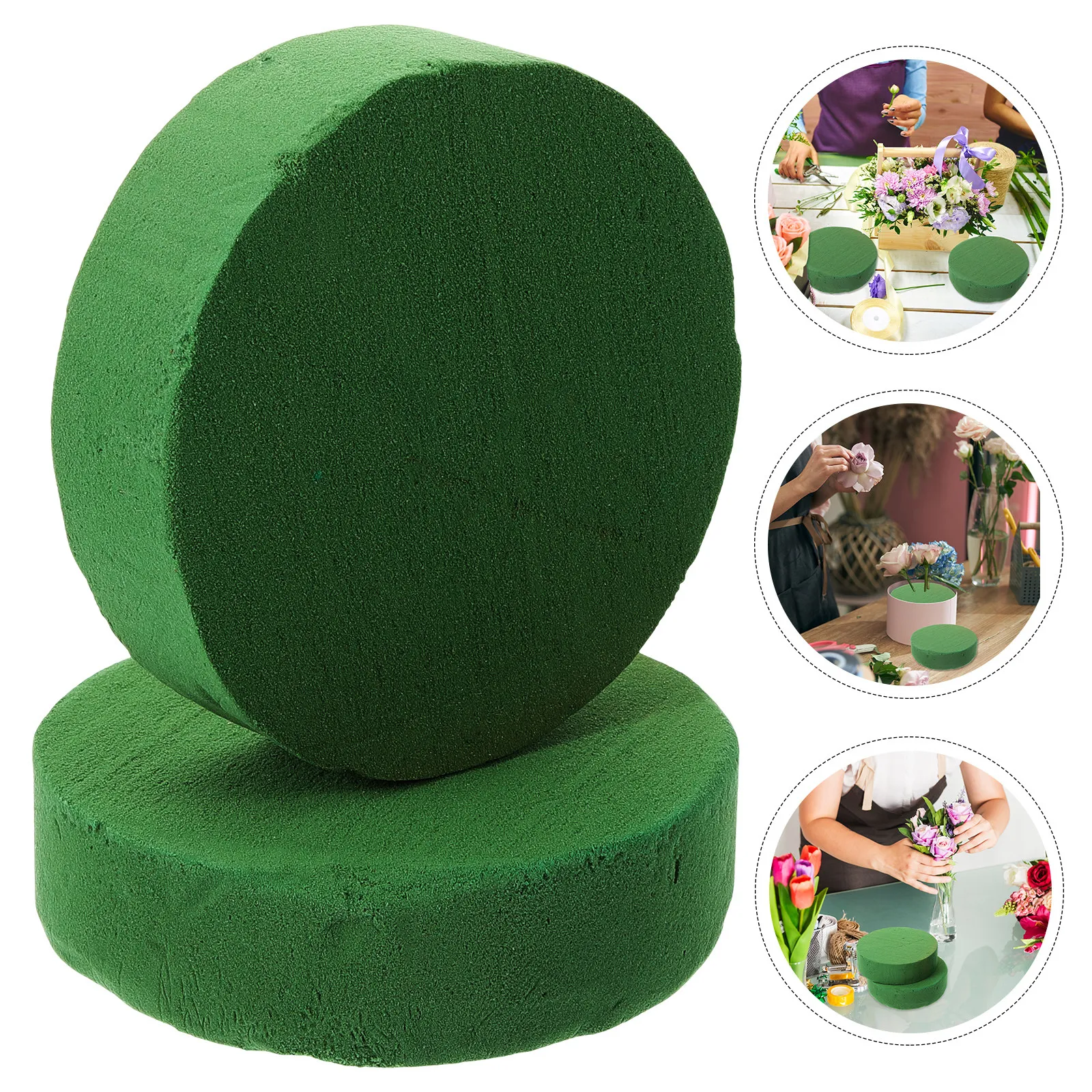 4Pcs Sponge Floral Bricks for Flower Arrangement Supplies Fast Water Absorption Moisturizing Floral Base Round Flower Mud DIY