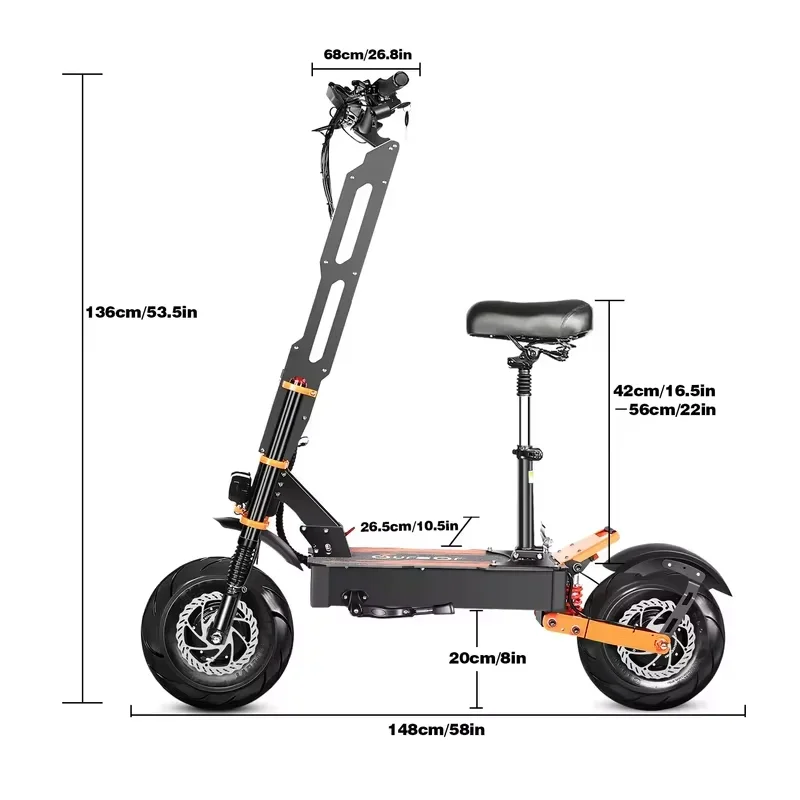 2024 X8 Pro 8000W 60V 38AH Dual Motor Foldable Electric Scooter for Adults 14-inch Tires Top Speed 110KM/H Range 120KM