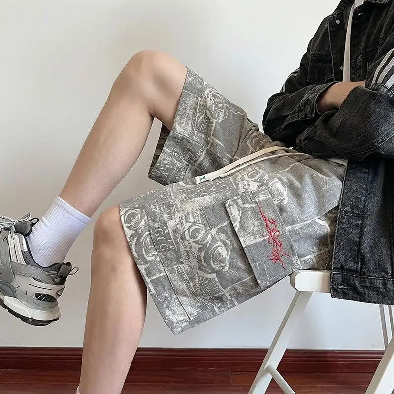

Men's Summer Shorts Loose Fit Streetwear Casual Cargo Plus Size Above Knee Straight Leg Active Pants
