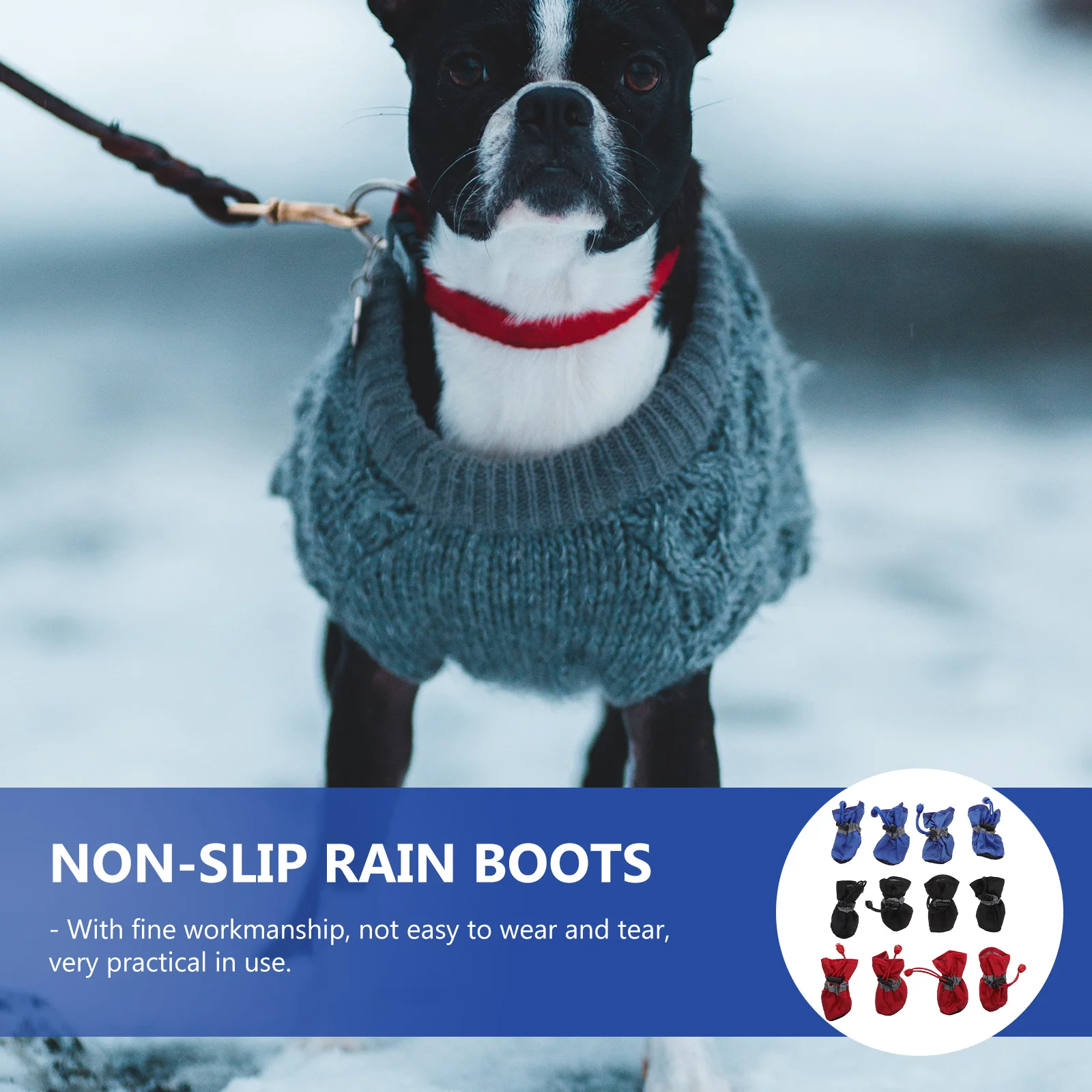 

3Sets Outdoor Dog Rain Boots Waterproof Thickened Dog Rain Shoes Anti-Slip Durable Nylon Cotton Pet Footwear Pet Shoes