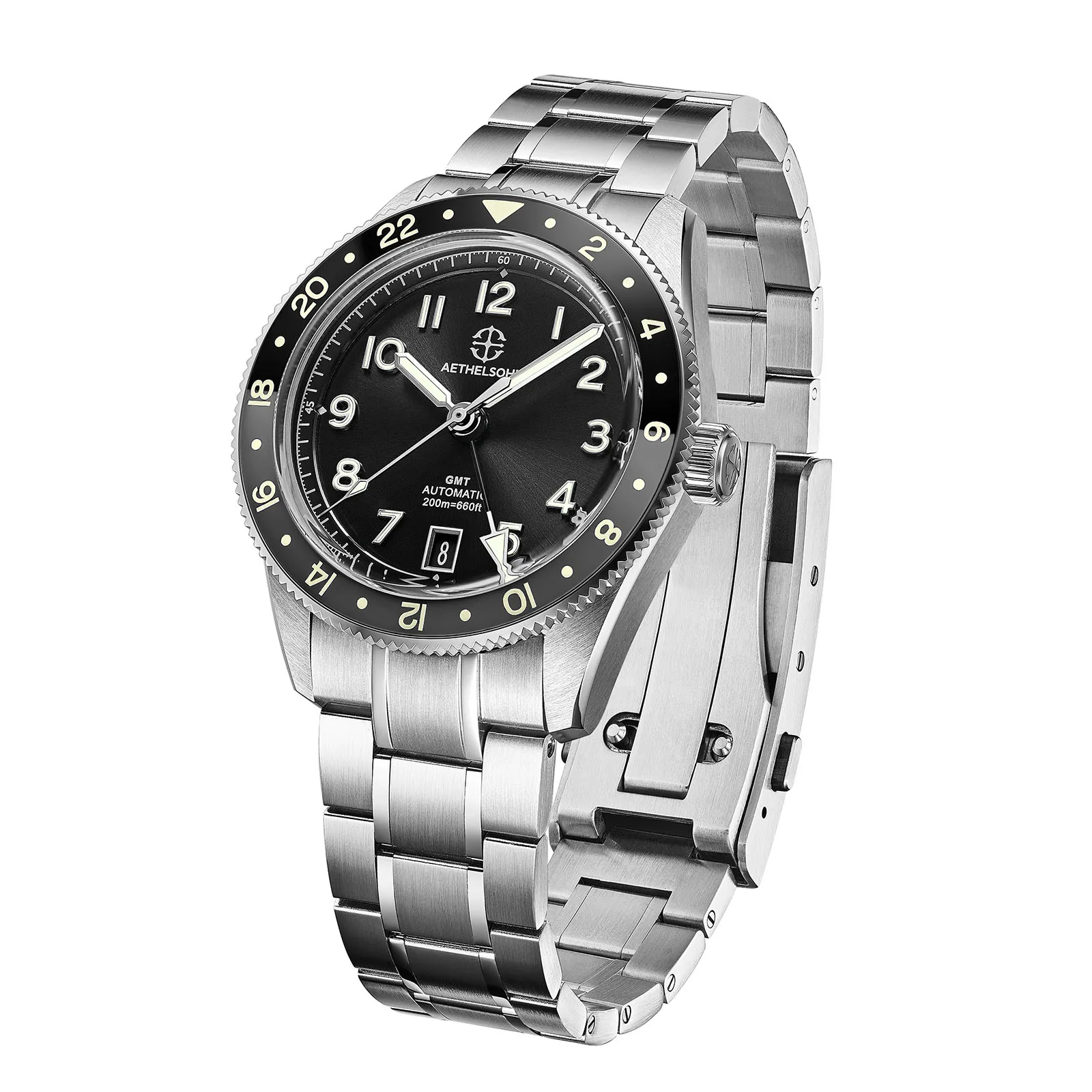 AETHELSOHN Horizon Shadow GMT Watch NH34 Movement Automatic Watches 200M Waterproof Super Luminous Luxury Sapphire Crystal Watch