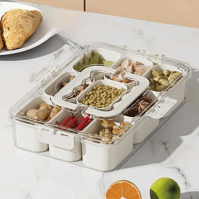 Caja de almacenamiento de especias de plástico, suministros de cocina para el hogar, contenedor con sello de condimentos especial, organizador, tarro decorativo chino Sle