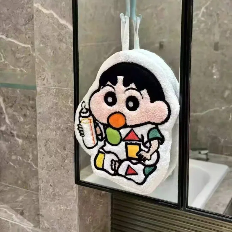 Nueva Toalla de Mano de Crayon Shin-chan, Toalla de Mano de Dibujos Animados, Delicada, Gruesa, Suave, Absorbente, Utensilios de Cocina, Toalla Práctica