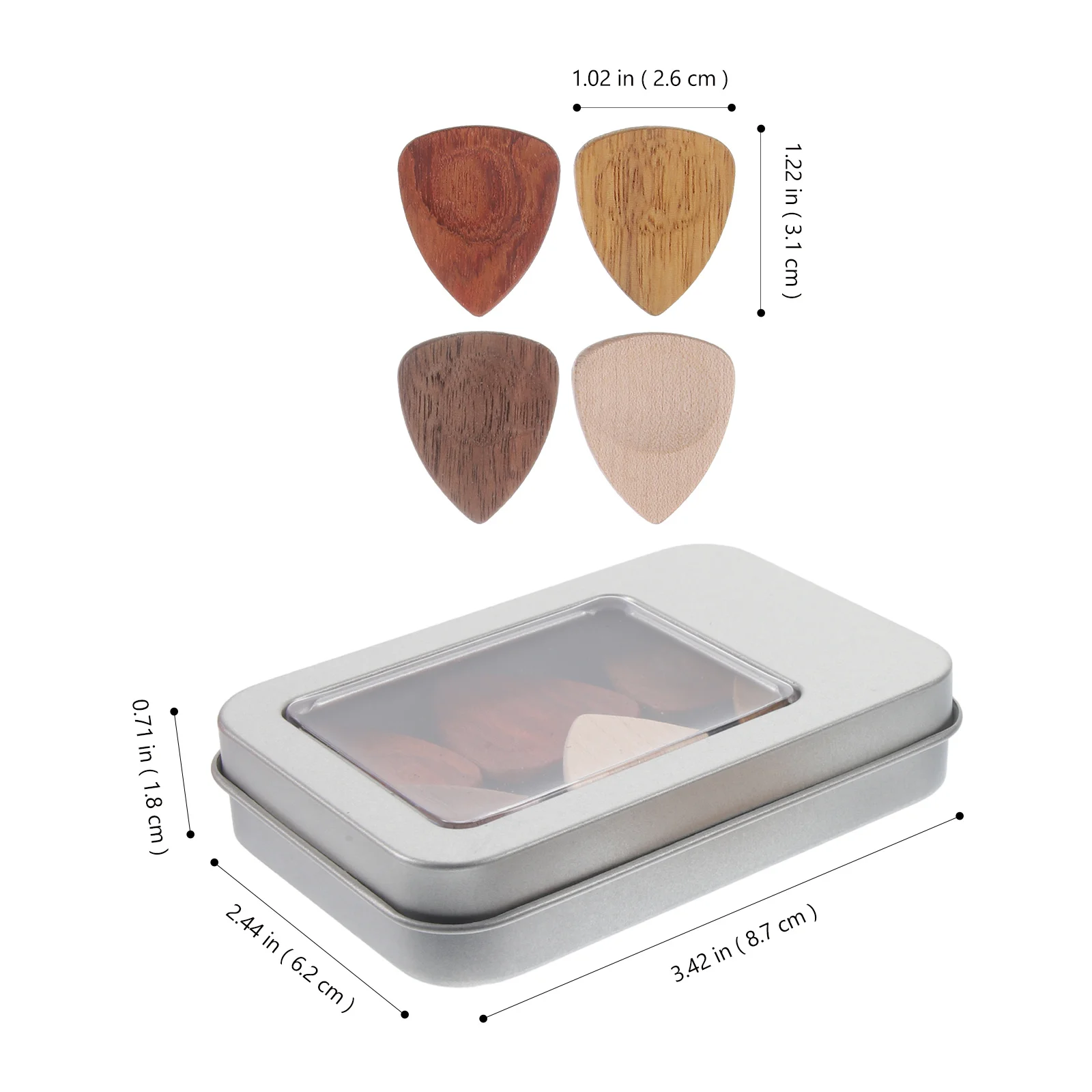 

1Set Folk Wooden Guitar Picks Thick Durable Electric Acoustic Guitar Accessories Kit Clear Loud Sound Ukulele Picks