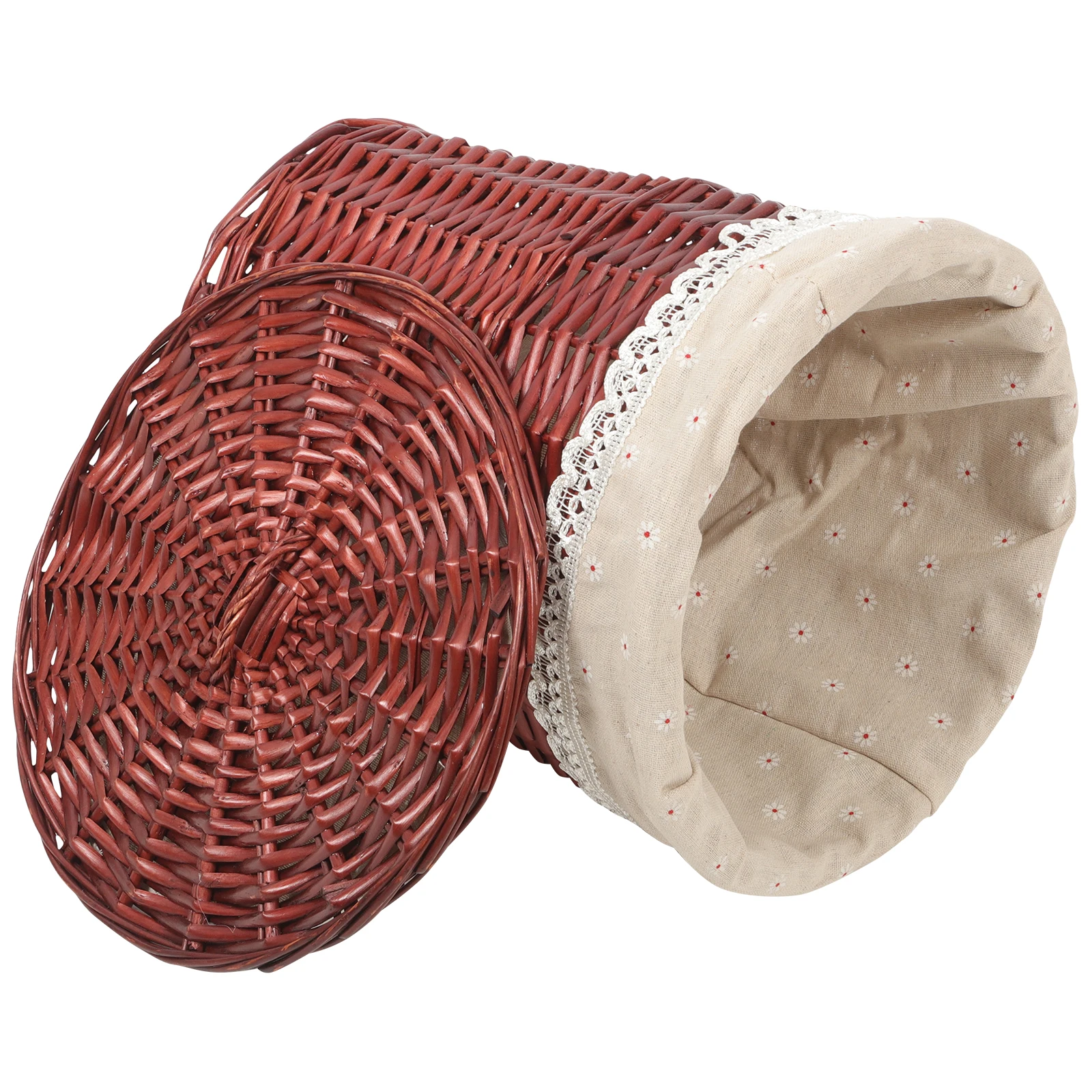 

Rustic Handwoven Storage Basket Large Capacity Natural Material Dirty Clothes Hamper With Lid For Home Bedroom Laundry