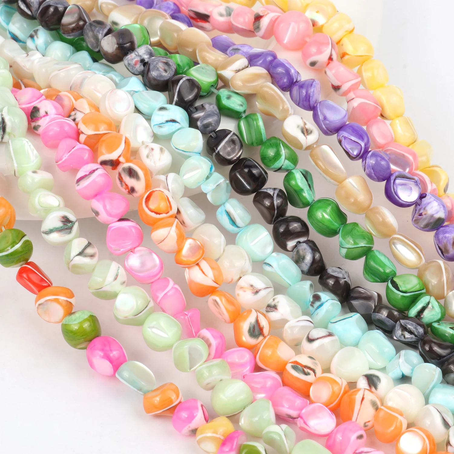 Multicolor Irregular Shell Beads Wholesale Mother of pearl Spacer Loose Beads for Jewelry Making DIY Bracelets Accessories 6-8mm