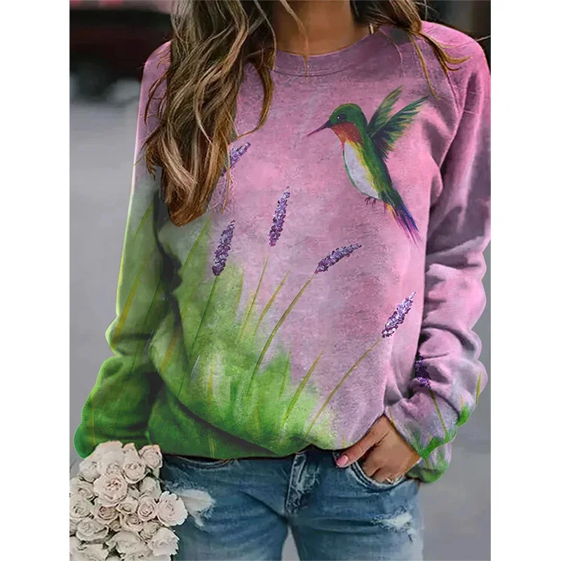 New Winter 3D Print Colorful Flowers Sweatshirts Fashion Streetwear Pullovers Women Vintage Y2k Unisex Clothing Funny Girls Tops