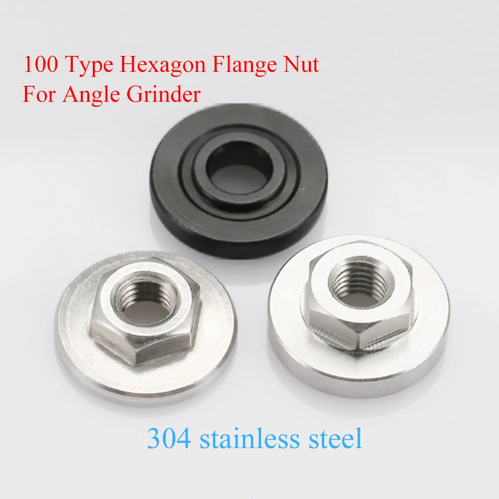 1Pcs 100 Type Hexagon Flange Nut For Angle Grinder Disc Quick Change Locking Flange Nut Quick Release Power Tools Accessories