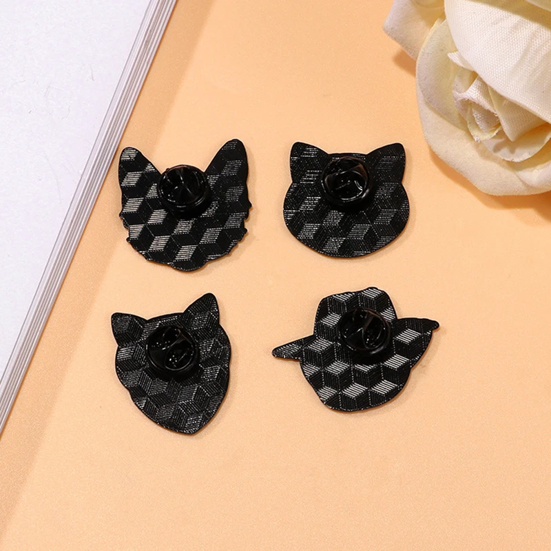 Funny Cat Cartoon Brooch Pentacle Gentleman Hat Scar Tie Tongue Cat Villain Animal Cat Badge Punk Clothes Lapel Pin Jewelry Gift