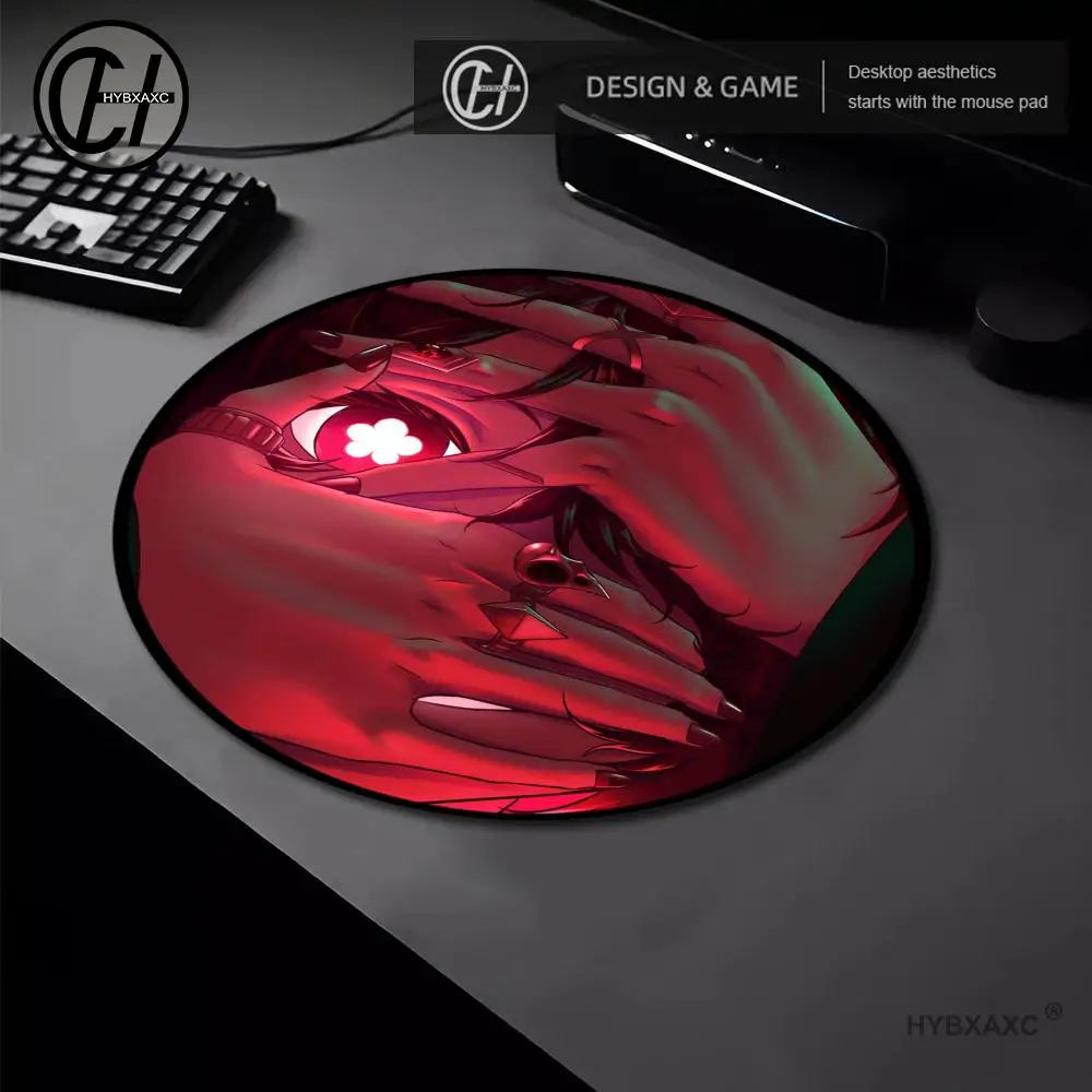 

Genshin Impact Mouse Pads Hutao Mouse Carpet Anime Mouse Pad Gamer Gaming Accessories Round Mousepad for Computer Mouse