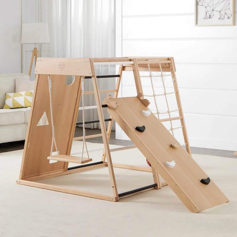 Indoor Wooden Jungle Play Gym Playground Aswweets Montessori Triangle Climbing Frame for Children Pickler Triangle