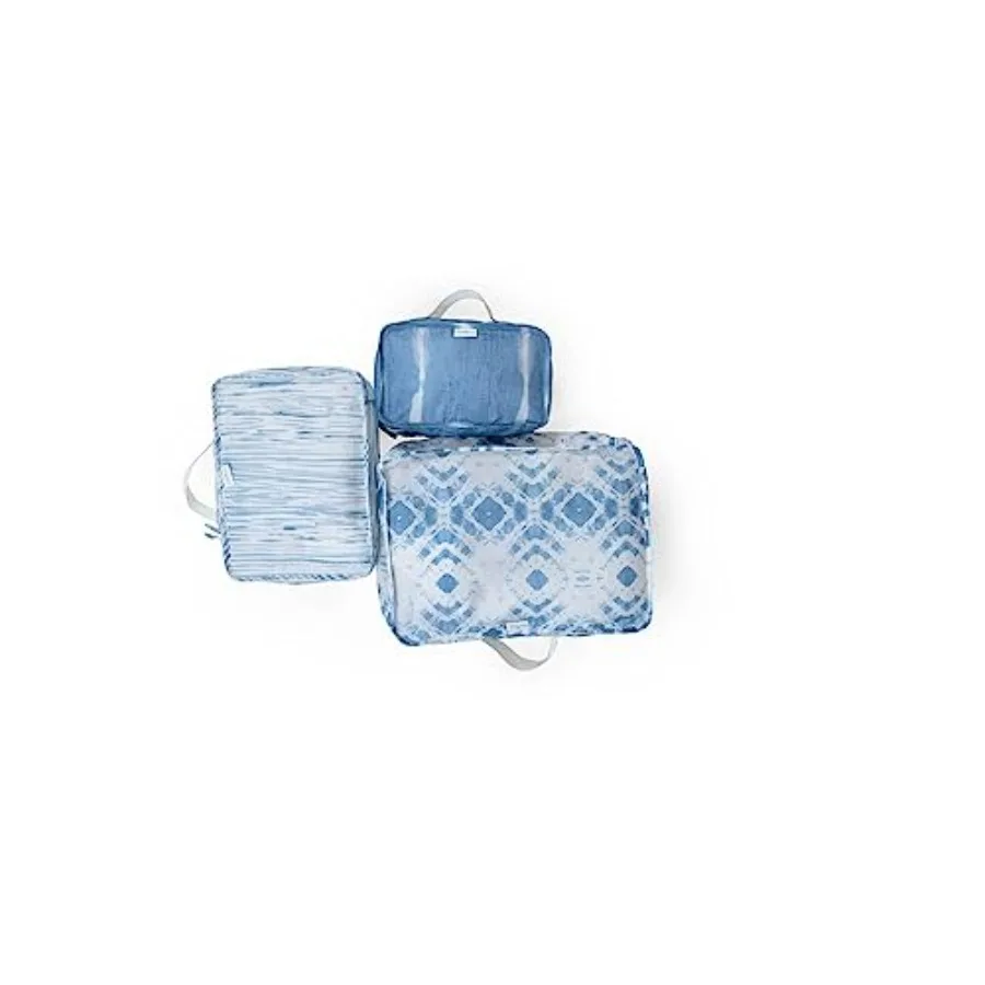 

Pure Sage Packing Cubes - Sustainable Travel Essentials - Recycled Polyester Gear - Packing Cube Set - Indigo 3 Sizes