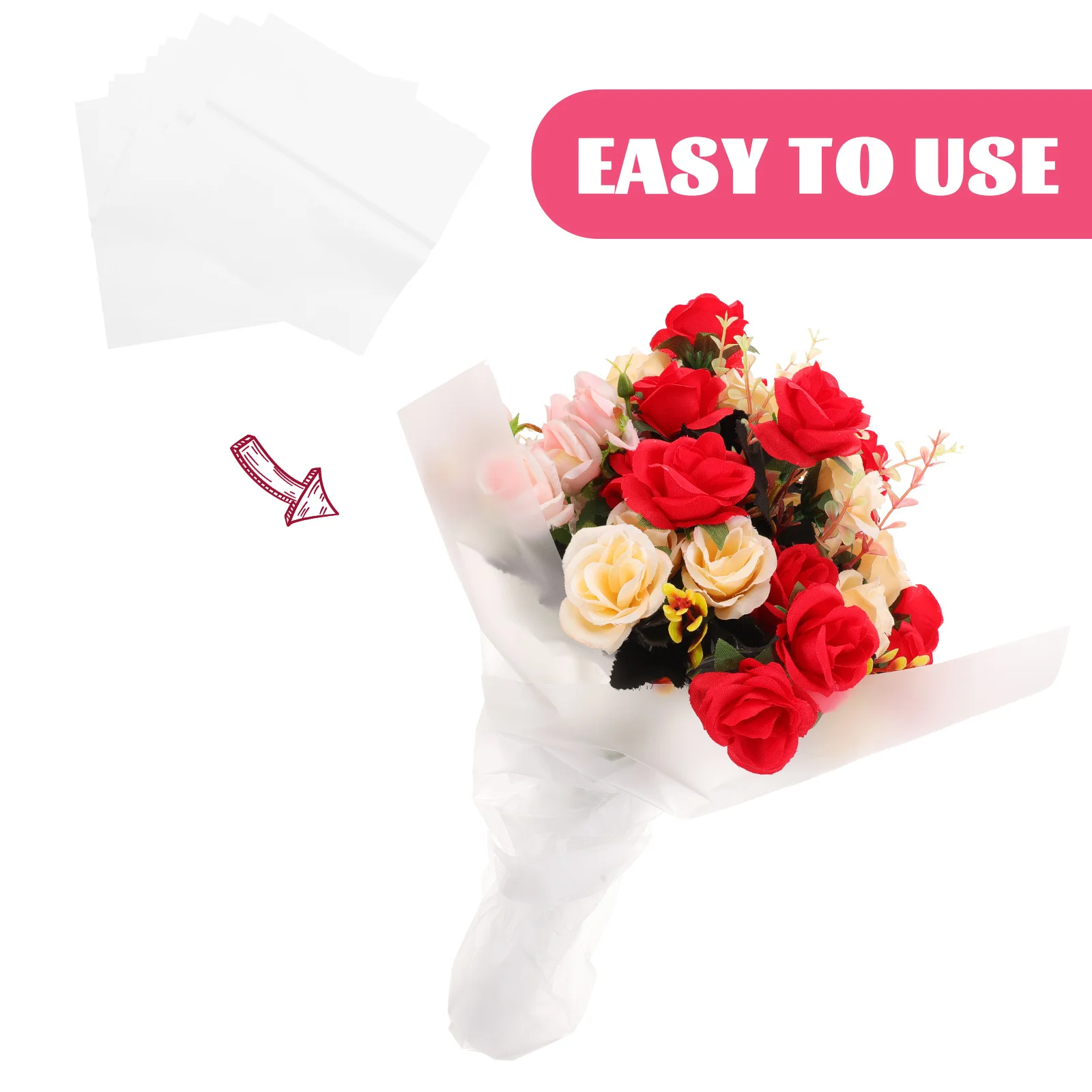 

20 Sheets Translucent Package Paper Unique Flower Wrapper Practical Decorative Wrapping for Gift Bouquets Party Decor