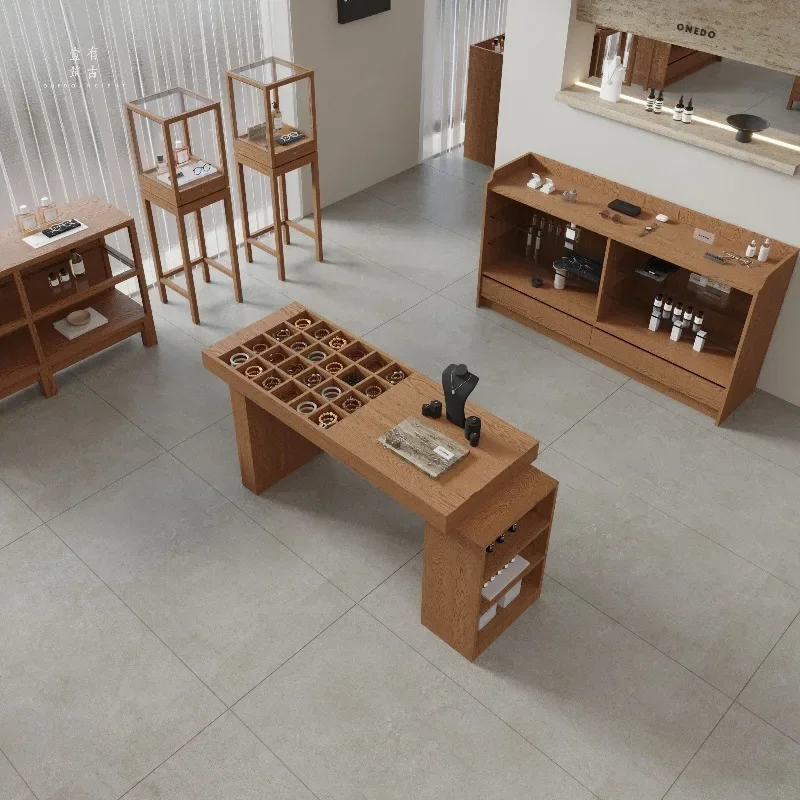 Jewelry, silver jewelry cabinet, bracelet display cabinet, fashionable and retro large grid display stand, Nakajima boutique cou