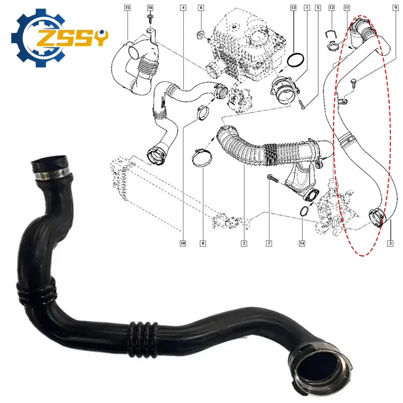 14460-5593R Turbo tubo Intercooler para RENAULT MASTER III para Opel Movano B 2,3 CDTI 2010-2016 144605593R 93167987 8200753502