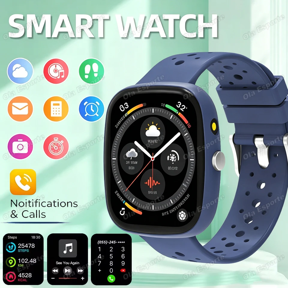 2026 NOVO Smartwatch com Lanterna LED, Chamada Sem Fio, Câmera Remota, Controle de Música, Compatível com Android e iOS, Presente para Homens e Mulher