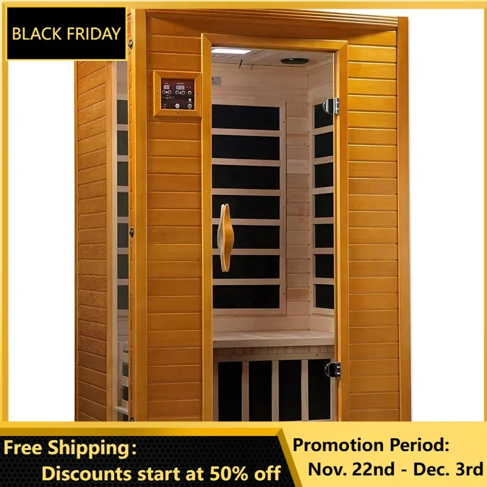 Saunas, Infrared Personal Home Heat Room W/ Bluetooth for Up To 2 People, Improved Mobility & Accelerated Recovery, Sauna Room