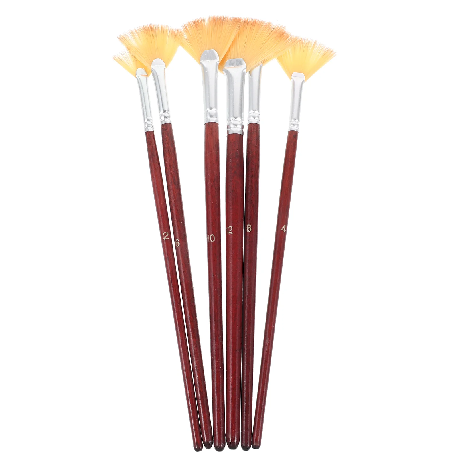 

6 Pcs Fan Brush Set Painting Multi-function Watercolor Pen Sector Daily Wood Nylon Draw Supplies Wear-resistant