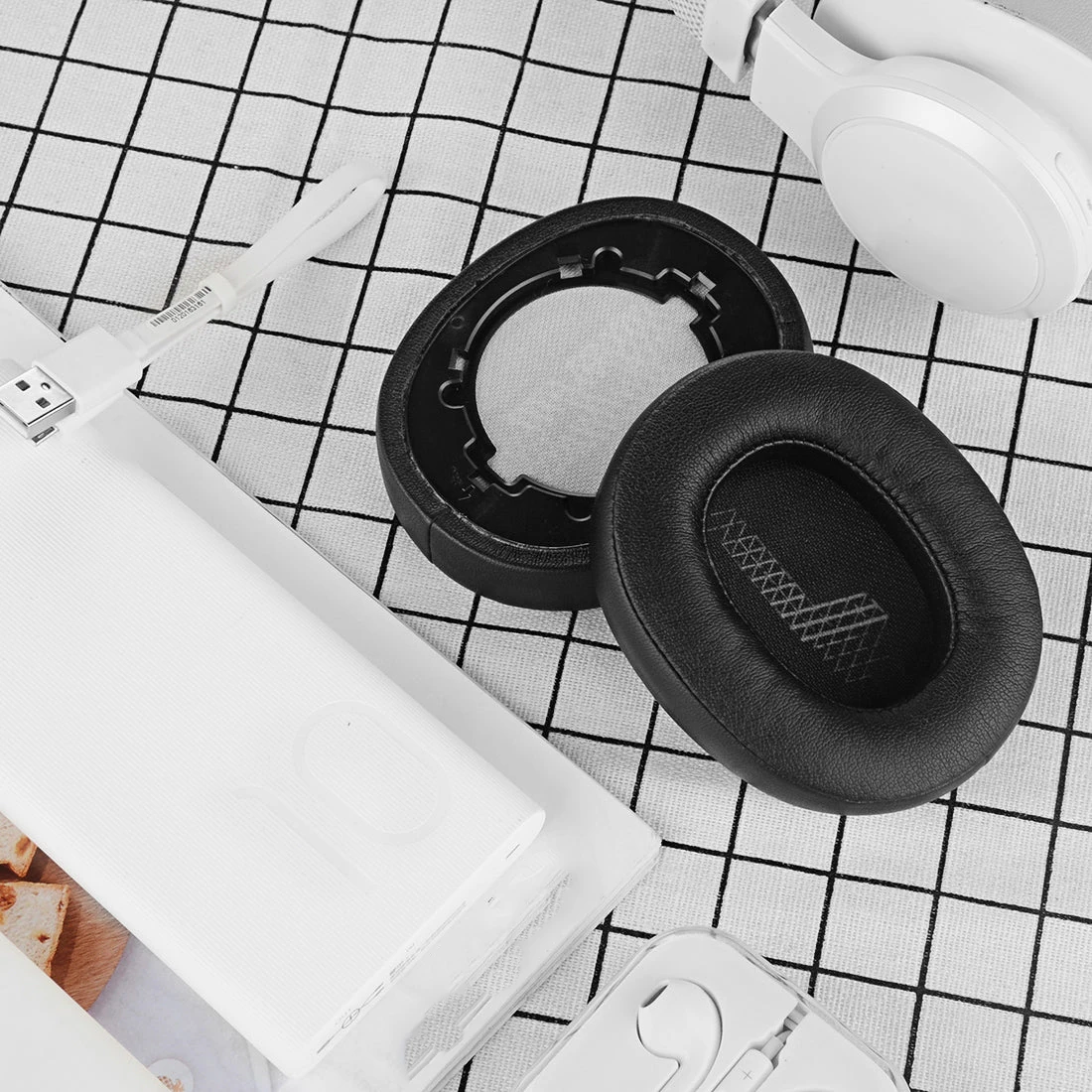 بروتين الجلود استبدال بطانة للأذن وسائد يفشل وسادات الأذن إصلاح أجزاء ل JBL لايف 500BT حول سماعات أذن سماعات