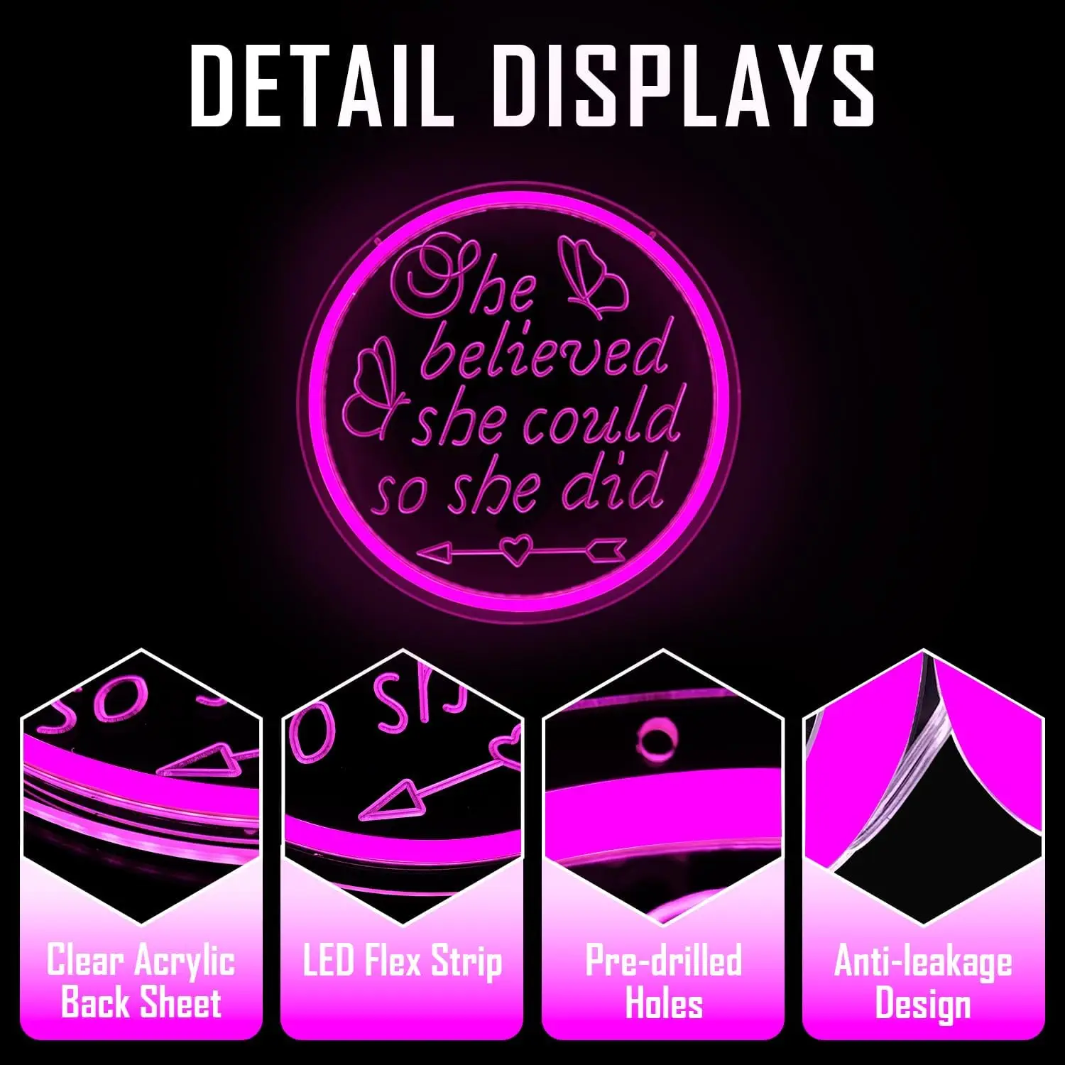 لقد اعتقدت أنها تستطيع ذلك، لذا فعلت علامة النيون 2026 التخرج مصباح ليد بار غرفة الألعاب ديكور غرفة نوم المنزل شخصية هدية #6