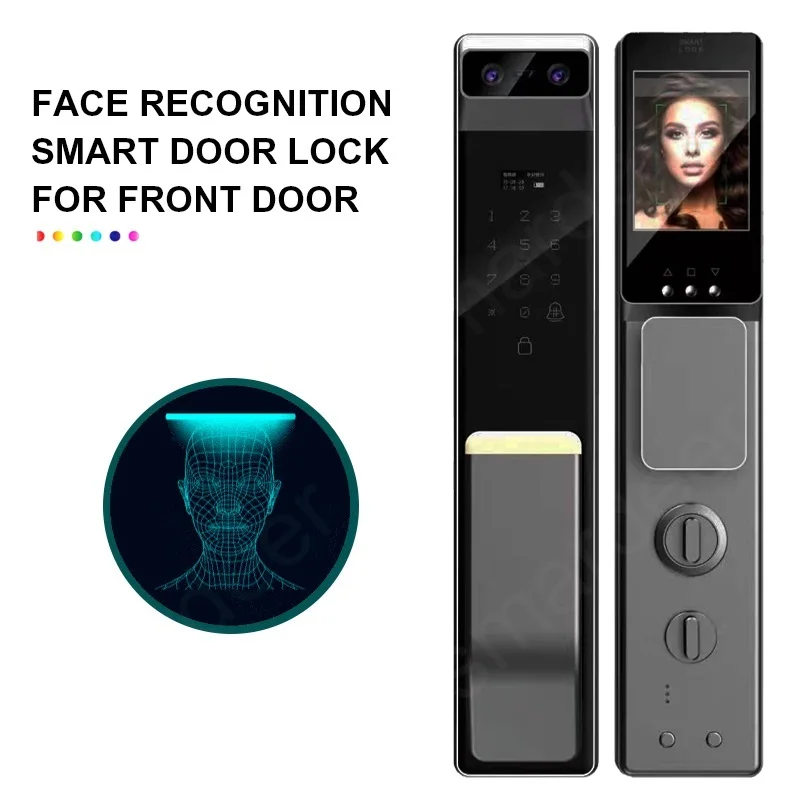 Go! Face Recognition Smart Lock with HD Video Camera,Biometric Fingerprint Lock for Front door with Smart Doorbell,Password