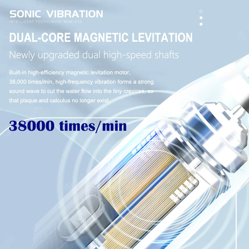 فرشاة أسنان كهربائية بالموجات الصوتية 4 طرق IPX7 مقاوم للماء Fasth رئيس فرشاة الكبار USB شحن WDD-A70 هدية زوجين